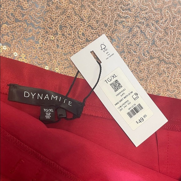 Dynamite Deep Red Mini Skirt - Picture 7 of 7